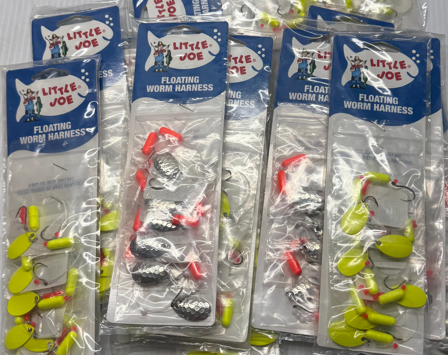 LITTLE JOE FLOATING WORM HARNESS 12 Cards / $5.00 Each!