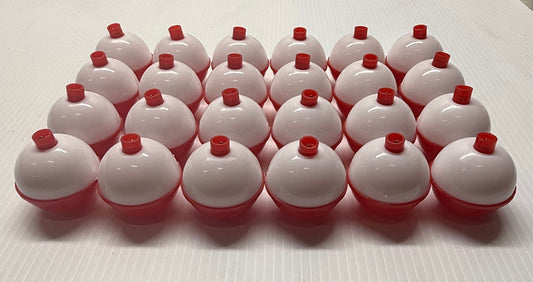 1.75'' RED/WHITE PLASTIC FLOAT BOBBERS 24 Piece / $.48 Each!
