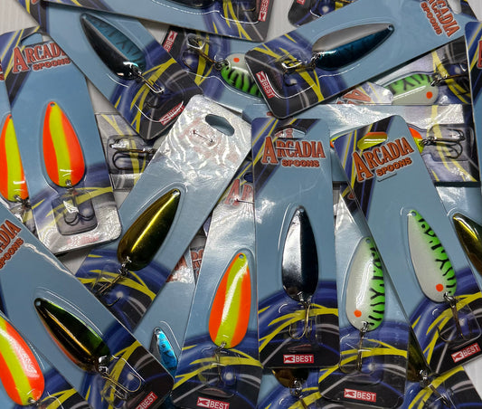 ARCADIA CASTING SPOON ASSORTMENT 3/8 oz 24 Piece / $1.74 Each!