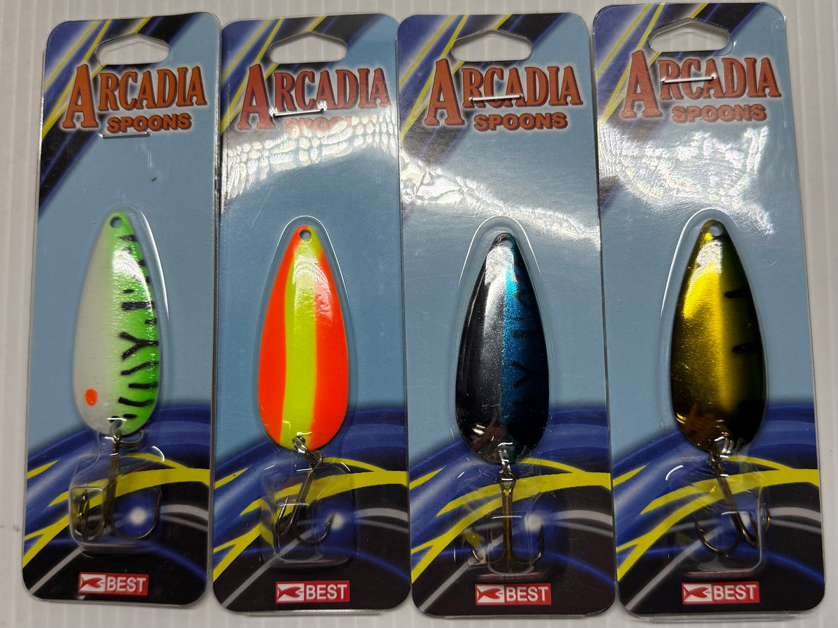 ARCADIA CASTING SPOON ASSORTMENT 3/8 oz 24 Piece / $1.74 Each!