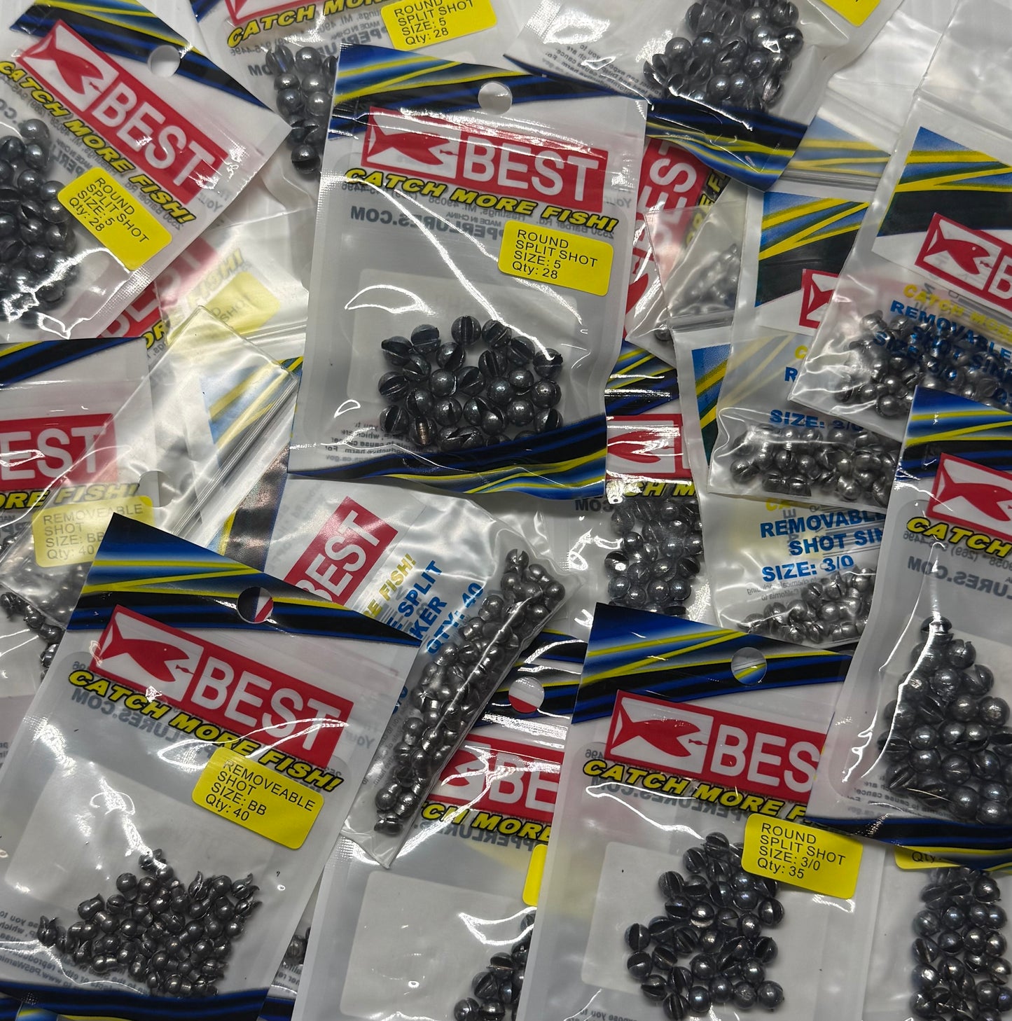 BEST TACKLE SPLIT SHOT SINKERS 24 Piece / $1.49 Each!