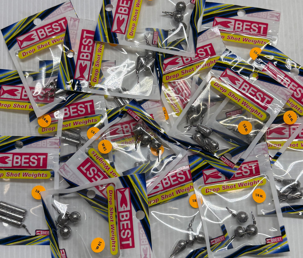 BEST TACKLE DROP SHOT WEIGHTS 1/4 oz 18 Piece / $1.39 Each!