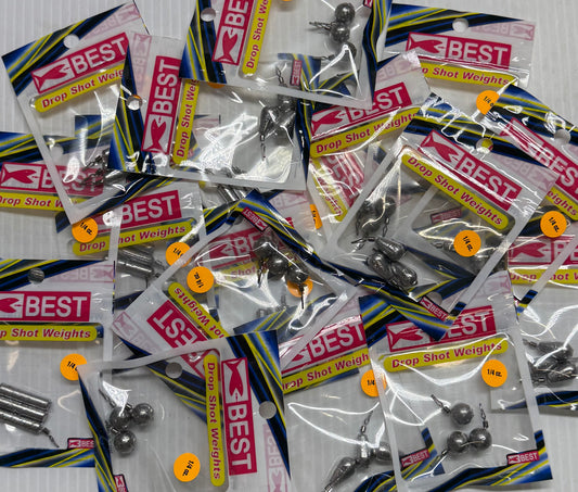 BEST TACKLE DROP SHOT WEIGHTS 1/4 oz 18 Piece / $1.39 Each!