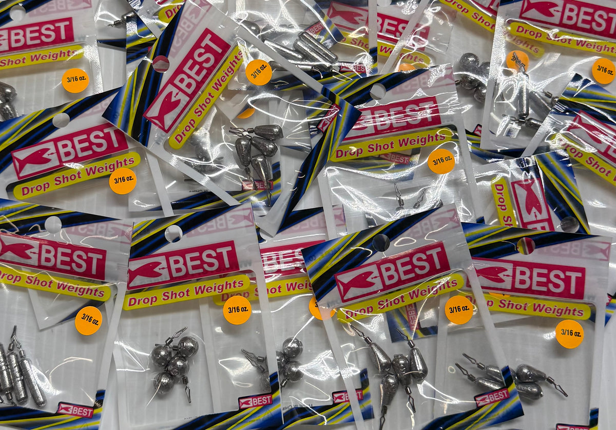 BEST TACKLE DROP SHOT WEIGHTS 3/16 oz 18 Piece / $1.39 Each!