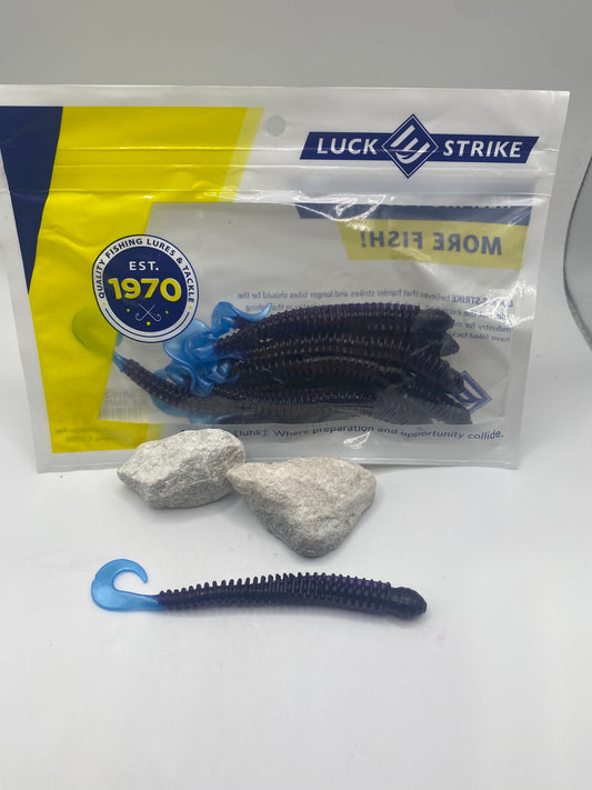 Luck E Strike Curltail Worm - Grape/ Blue