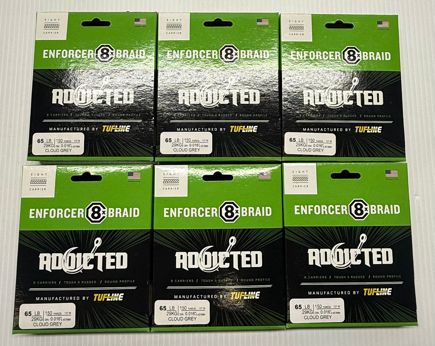 ADDICTED ENFORCER 8X BRIAD 65 LB 6 SPOOLS / $10.00 Each!