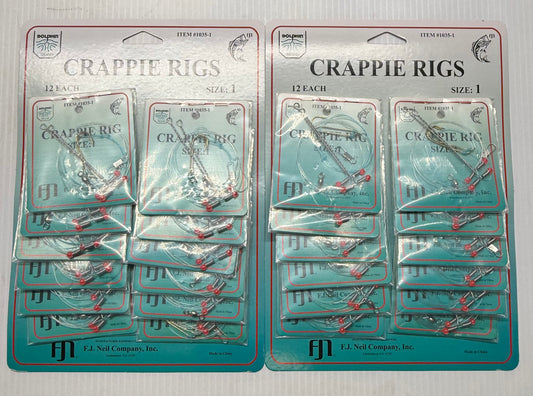DOLPHIN BRAND CRAPPIE RIGS 24 Piece / $.74 Each!