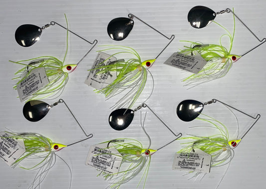 Bulk Lot of Elite Wire Spinnerbaits - Chart/White C