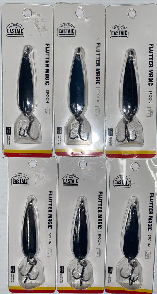 Bulk Lot of 6 Castaic Flutter Magic Spoons - Silver