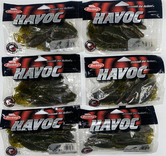 Bulk Lot of 6 - Berkley Havoc Craw Fatty - Watermelon Red