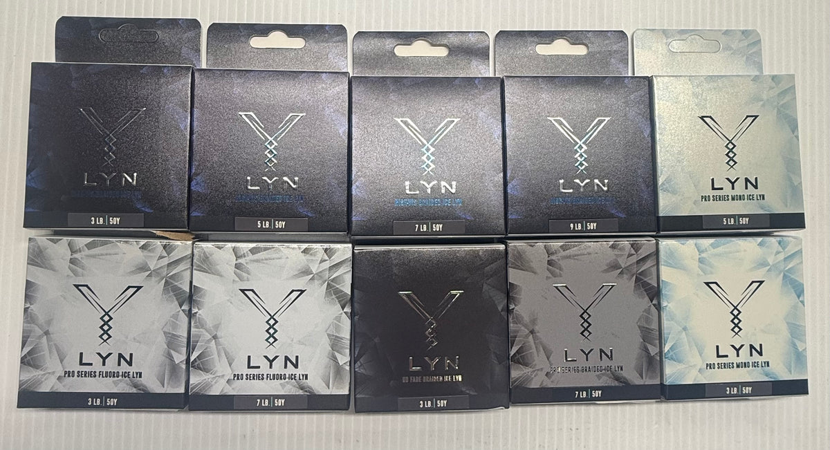 LYN ICE FISHING LINE ASSORTMENT 10 Piece / $3.49 Each!