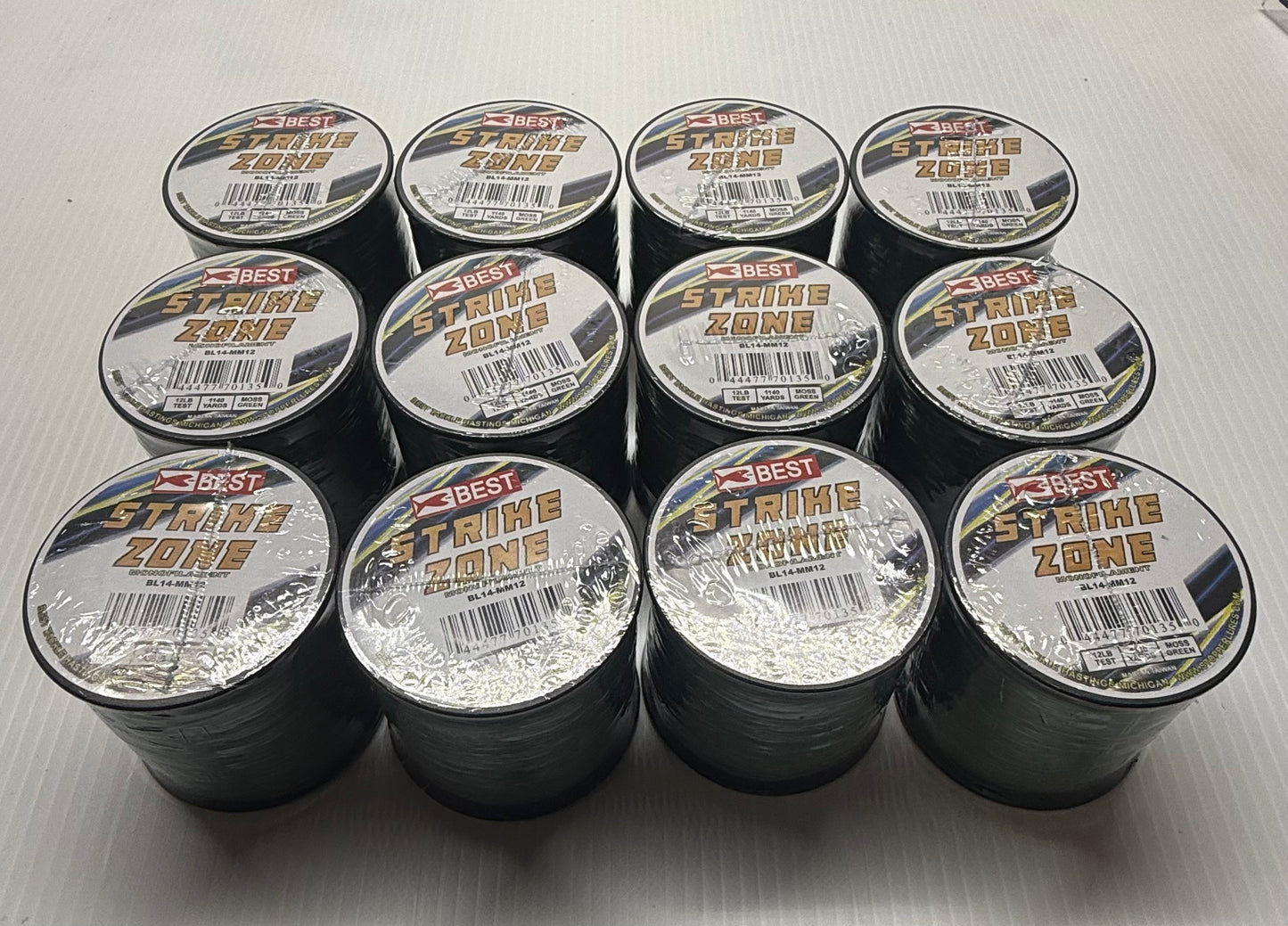STRIKE ZONE MONOFILAMENT 12 LBS TEST MOSS GREEN 12 Piece / $1.79 Each!