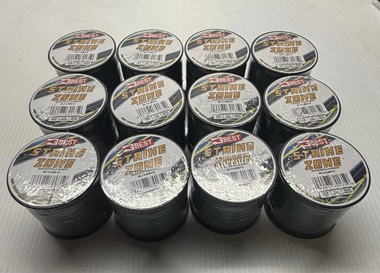 STRIKE ZONE MONOFILAMENT 12 LBS TEST MOSS GREEN 12 Piece / $1.79 Each!