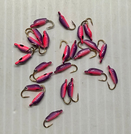 MOON STYLE ICE JIGS Pink/Purple Size 12 24 Piece / $.72 Each!