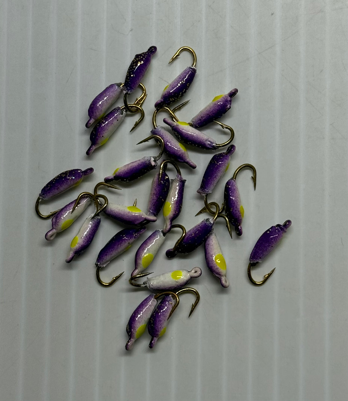 MOON GLITTER & GLOW STYLE ICE JIGS Purple Size 12 24 Piece / $.72 Each!