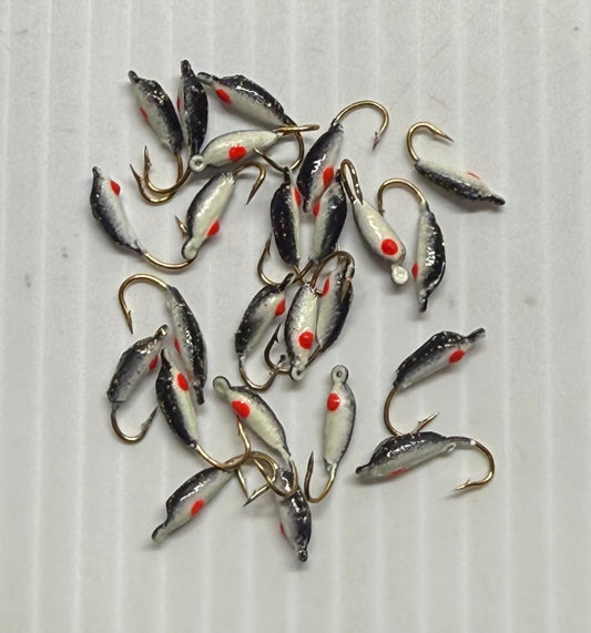 MOON GLITTER & GLOW STYLE ICE JIGS Black Size 12 24 Piece / $.72 Each!