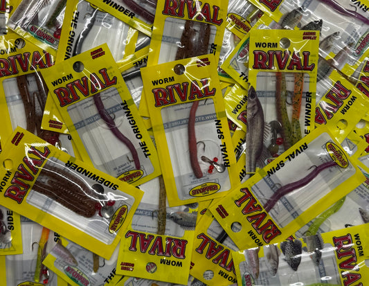 STOPPER LURES WORM RIVAL ASSORTMENT  48 Piece / $1.20 Each!