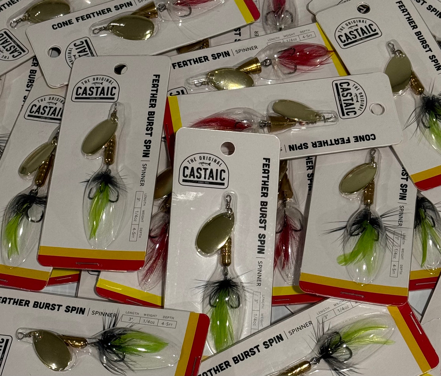 CASTAIC FEATHER SPINS ASSORTMENT 24 Piece / $1.74 Each!