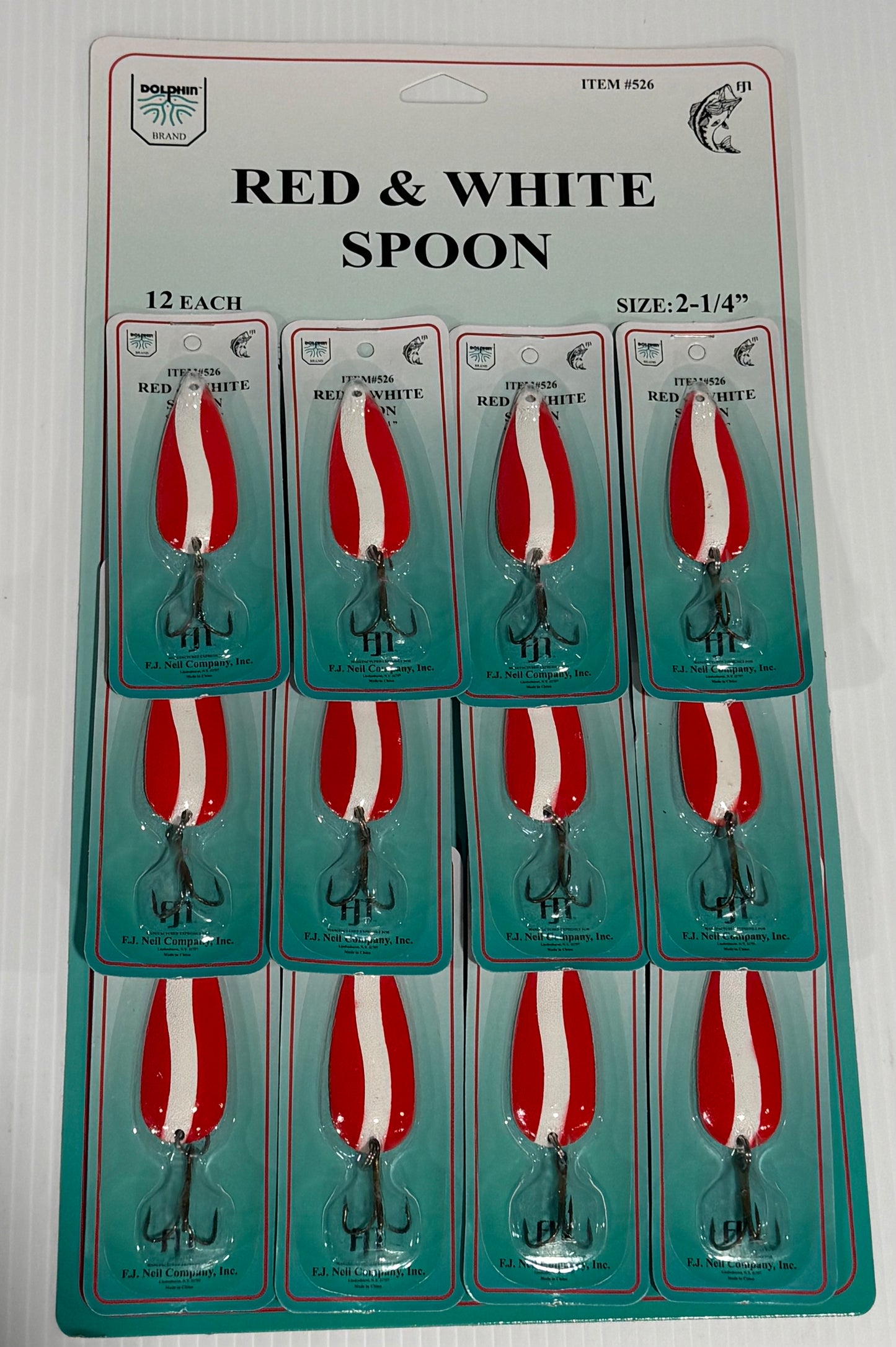 RED & WHITE DOLPHIN BRAND SPOONS 12 Piece / $1.48 Each!